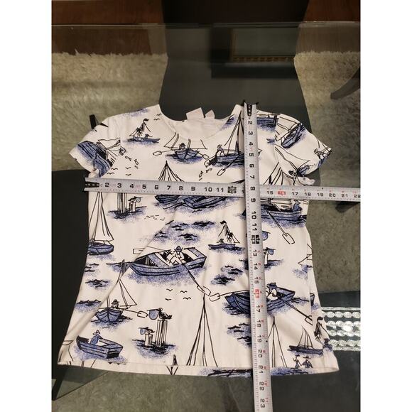 Weekends by Chico's T-Shirt Women Size 0/S Multicolor Geometric Print Cap Sleeve - Picture 8 of 14